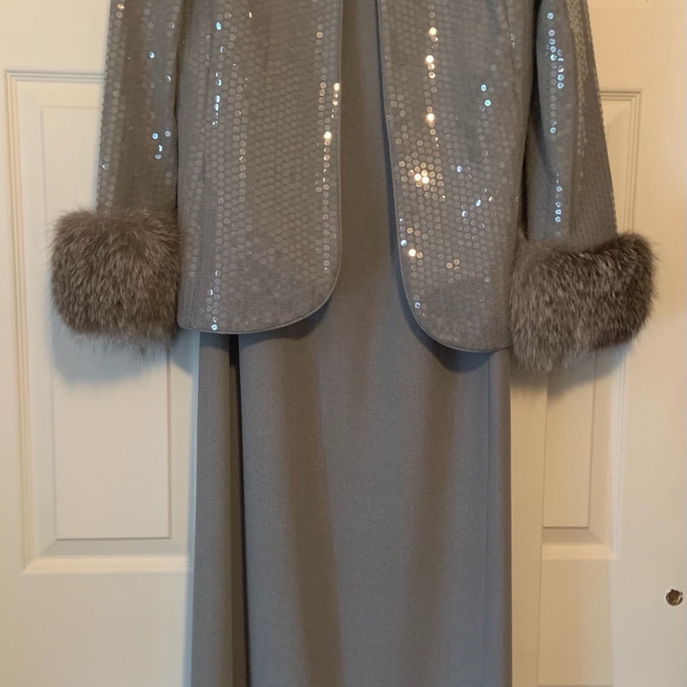 Evening gown with embellished jacket